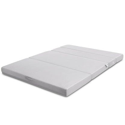 4 Inch Folding Sofa Bed Foam Mattress with Handles-Queen Size, Gray at Gallery Canada