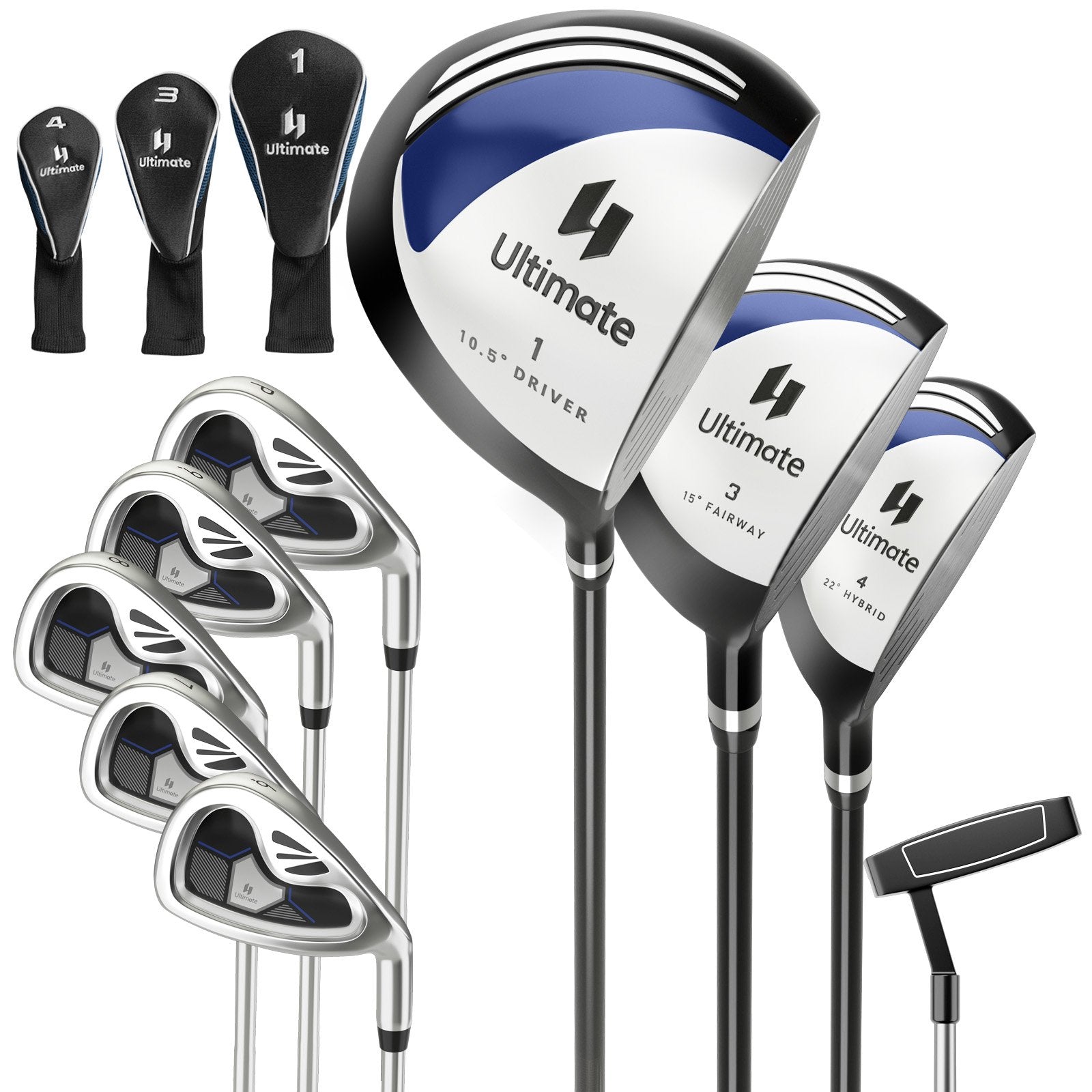 Men's 9 Pieces Complete Golf Club Set, Navy at Gallery Canada