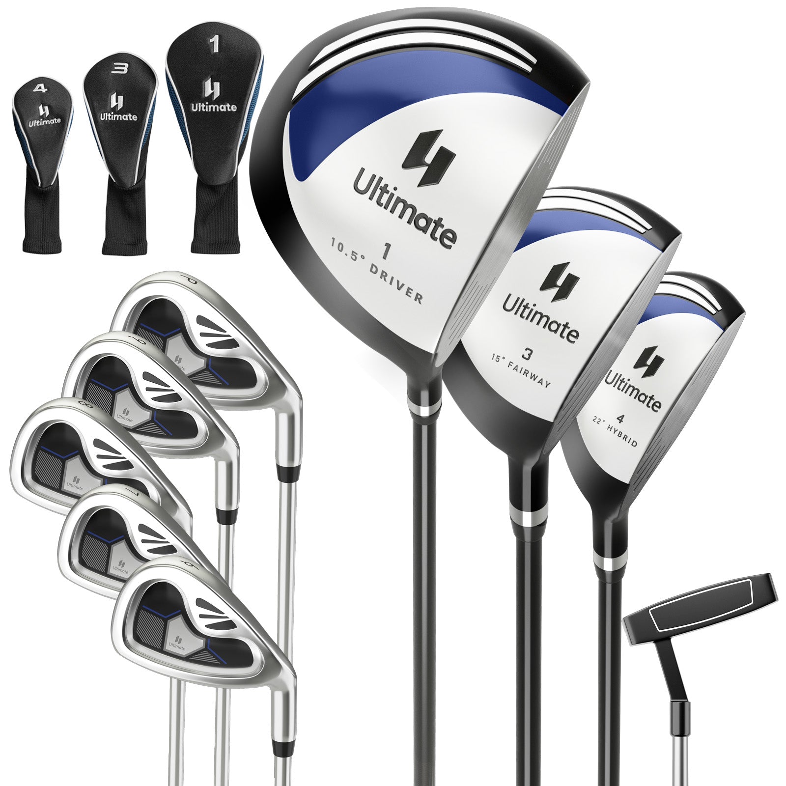 Men's Complete Golf Club Set, 9 Pieces, Navy Golf at Gallery Canada