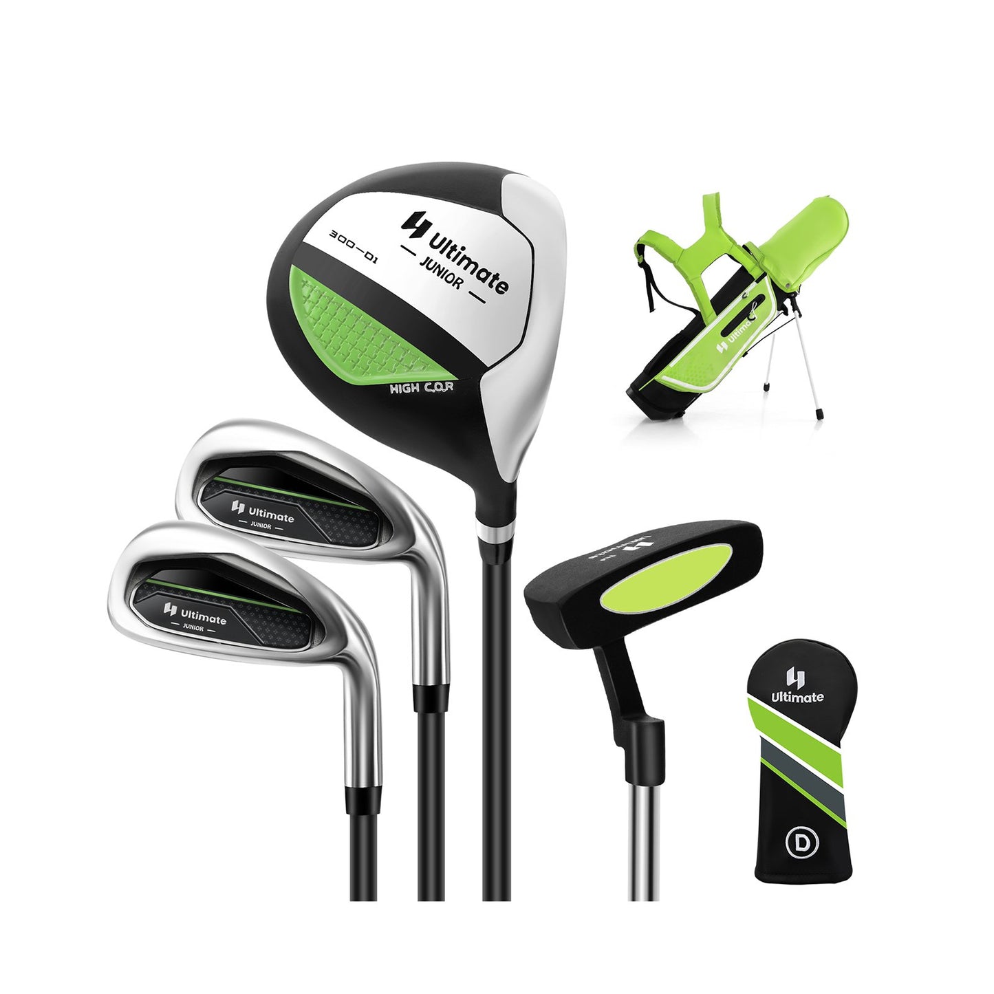 Junior Complete Golf Club Set for Kids with Rain Hood Right Hand Children Golf Age 8-10 Years Old, Green Golf at Gallery Canada