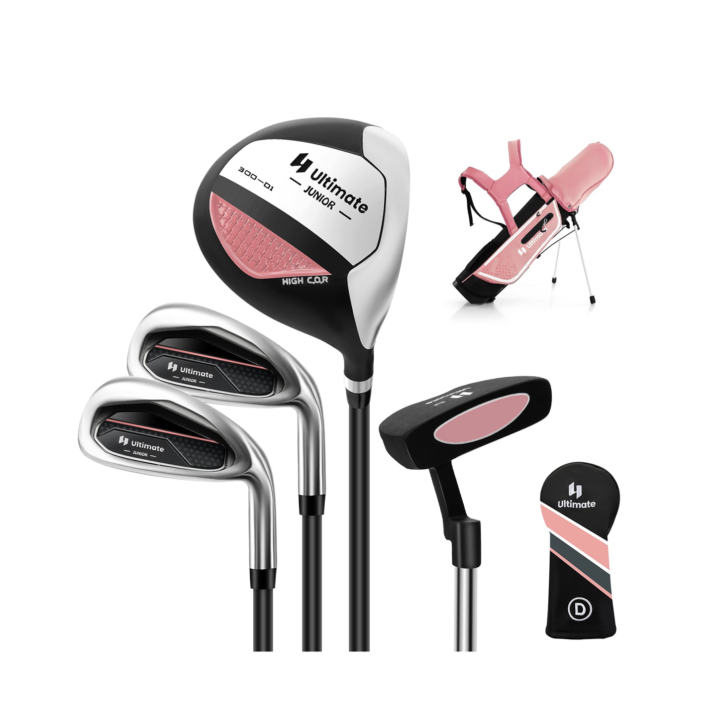 Junior Complete Golf Club Set for Kids with Rain Hood Right Hand Children Golf Age 8-10 Years Old, Pink Golf at Gallery Canada