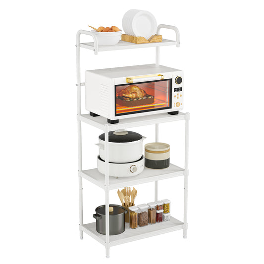 4-Tier Kitchen Storage Rack, Microwave Oven Shelves, White Baker's Racks White at Gallery Canada