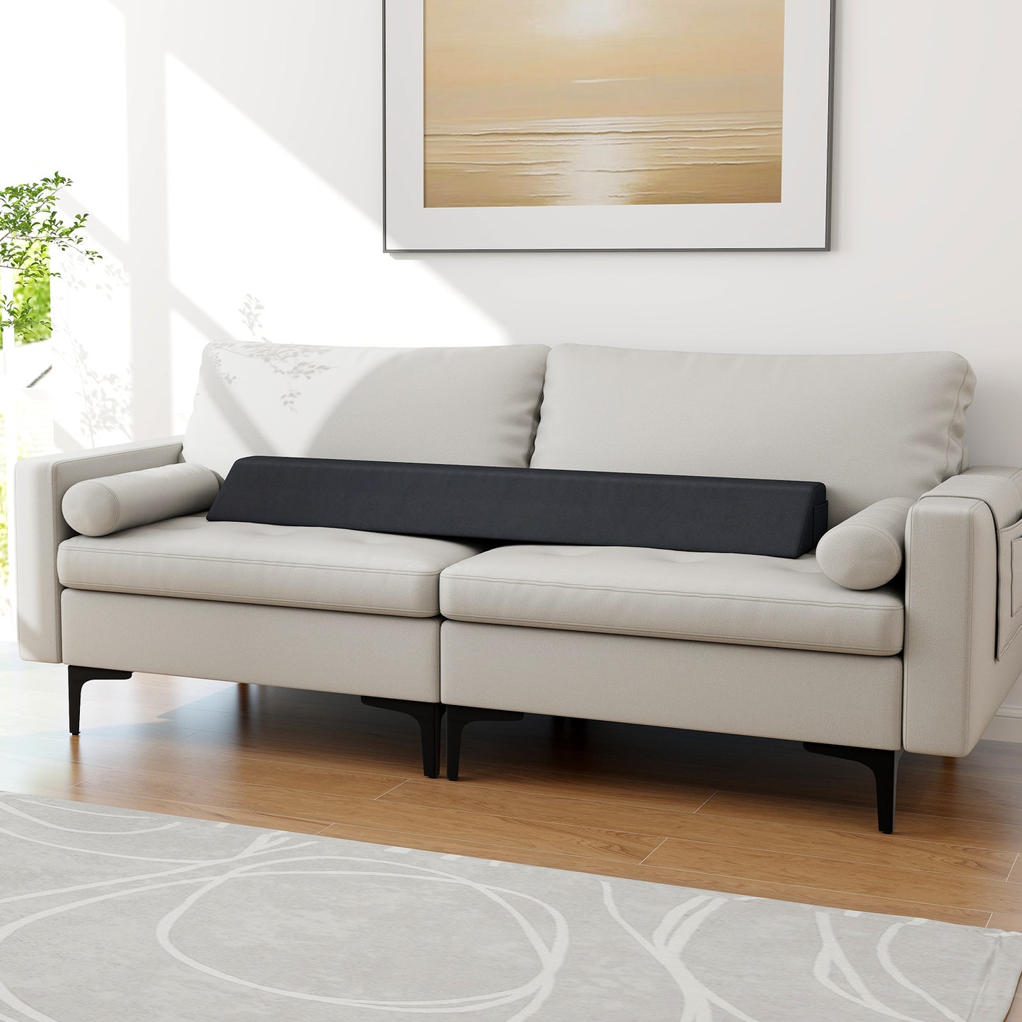 Bed Wedge Pillow with Storage Bag-Full Size, Gray Bedding at Gallery Canada