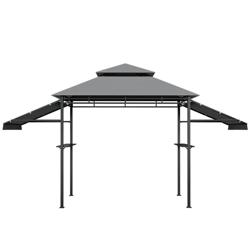 13.5 x 4 Feet Patio BBQ Grill Gazebo Canopy, Gray