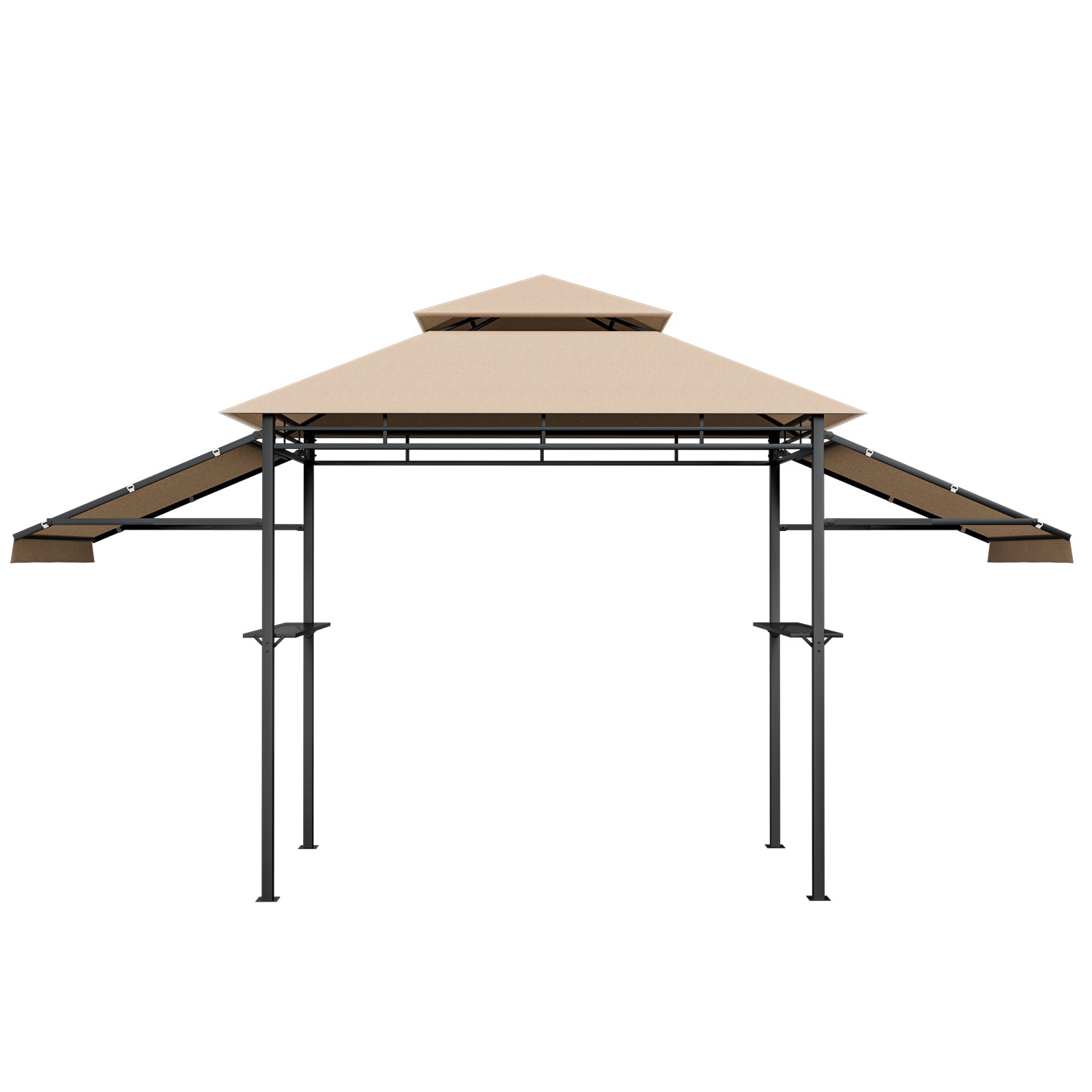 13.5 x 4 Feet BBQ Grill Gazebo Canopy, Dual Side Awnings, Beige Gazebos at Gallery Canada