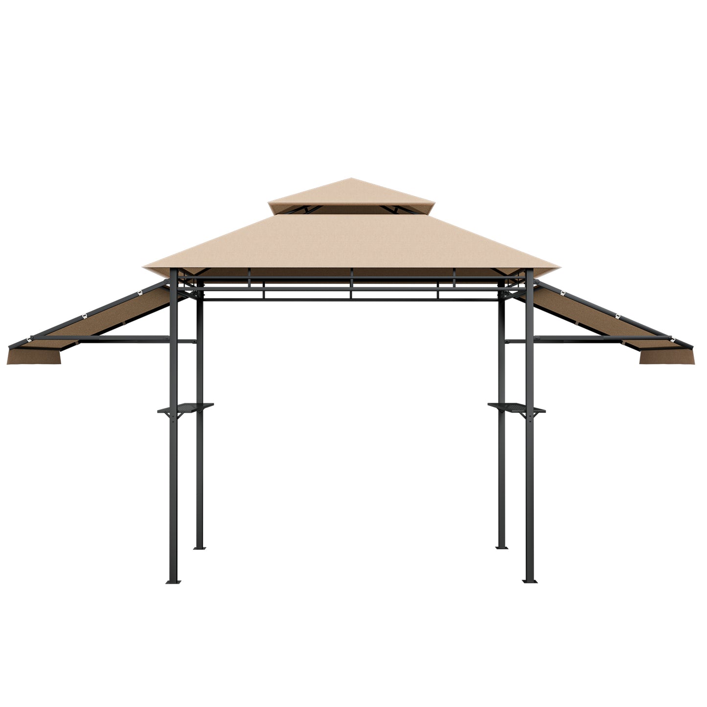 13.5 x 4 Feet BBQ Grill Gazebo Canopy, Dual Side Awnings, Beige Gazebos at Gallery Canada