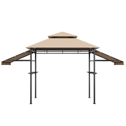 13.5 x 4 Feet BBQ Grill Gazebo Canopy, Dual Side Awnings, Beige Gazebos at Gallery Canada