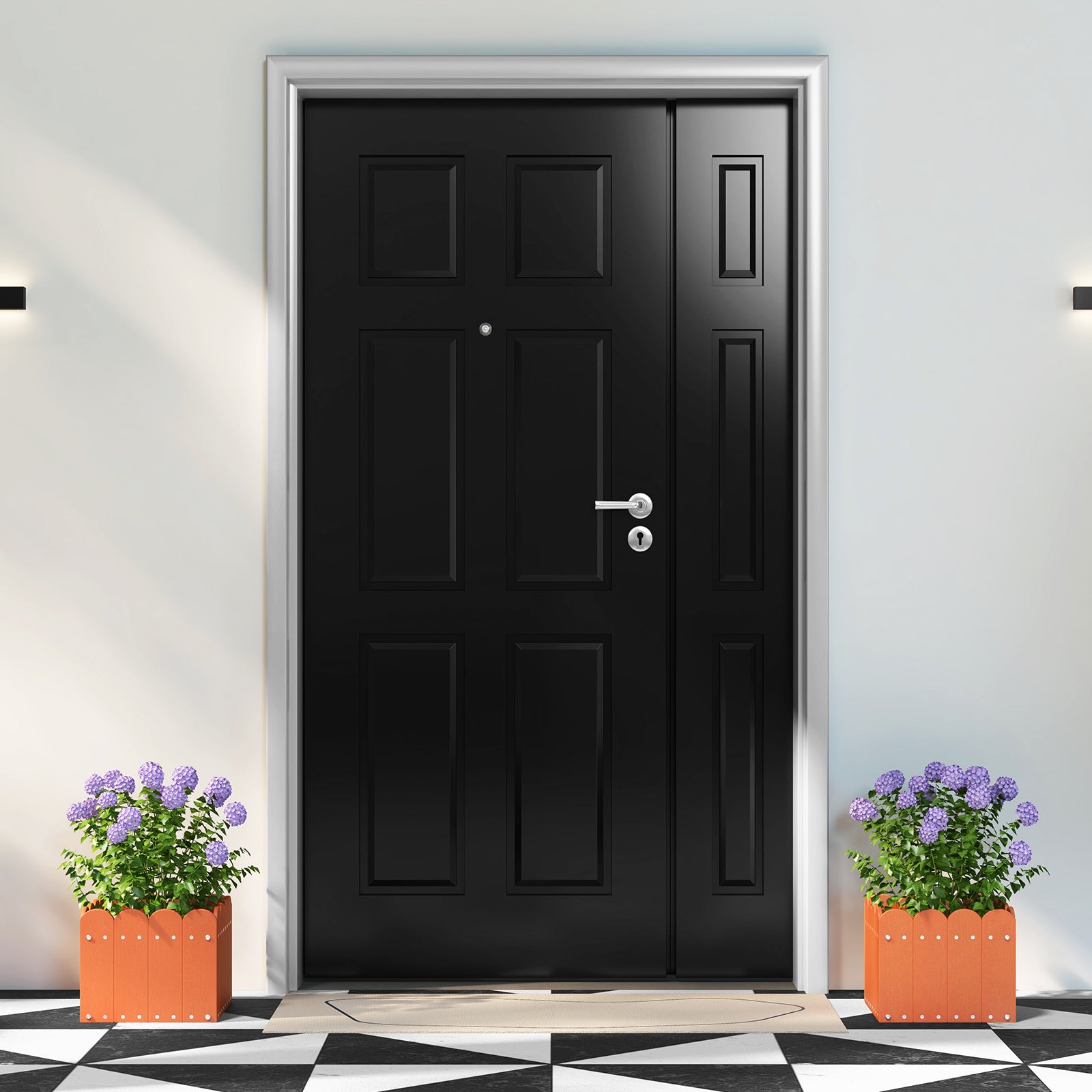 2 Pack Square Planter Box with Drainage Gaps for for Front Porch Garden Balcony, Orange Plant Stands at Gallery Canada