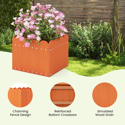 2 Pack Square Planter Box with Drainage Gaps for for Front Porch Garden Balcony, Orange Plant Stands at Gallery Canada