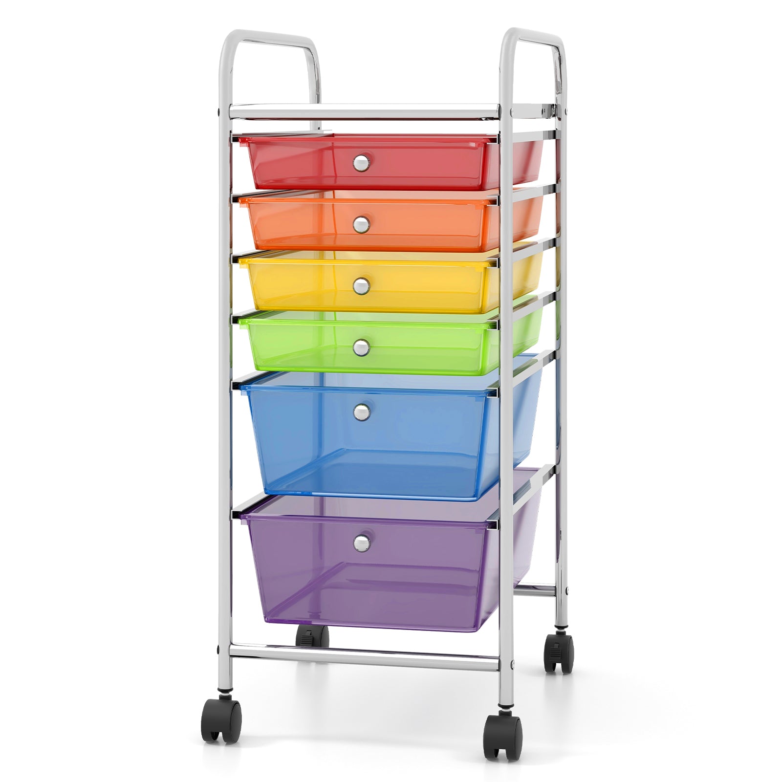 6 Drawers Rolling Storage Cart Organizer, Transparent Multicolor File Cabinets at Gallery Canada
