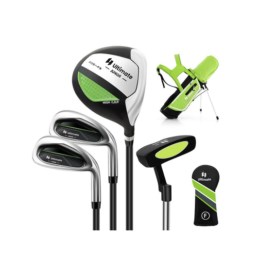 Junior Complete Golf Club Set Right Hand with Rain Hood for Kids, Green - Gallery Canada