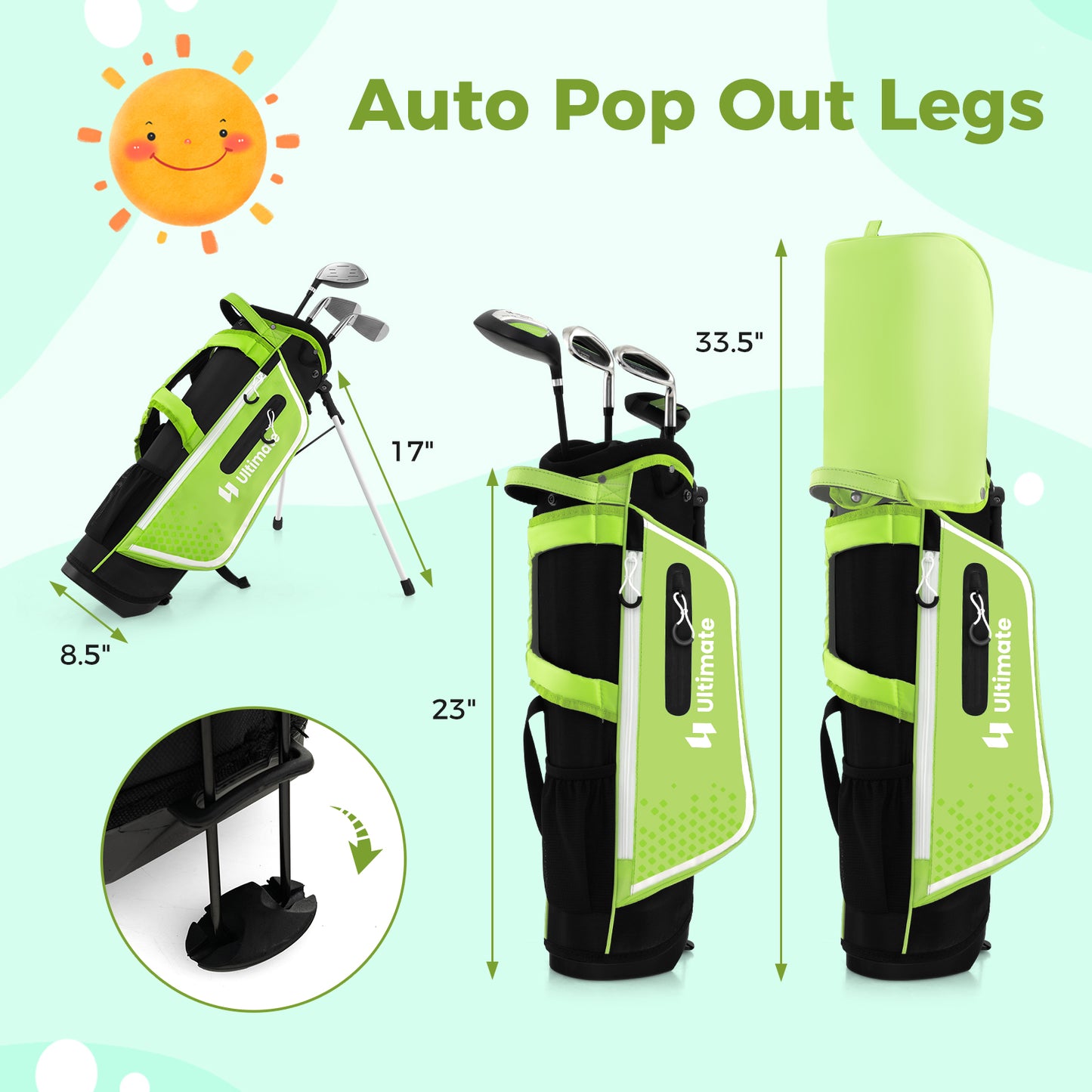 Junior Complete Golf Club Set, Right Hand, Kids, Green Golf at Gallery Canada