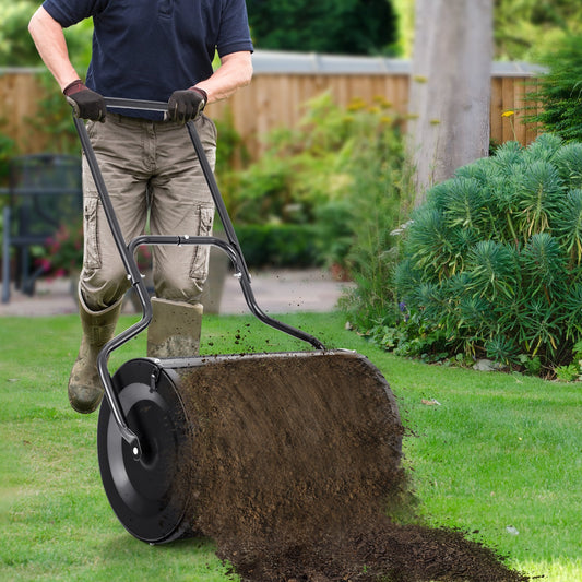 24” Peat Moss Spreader, U-Shape Handle, Black Garden Tools Black at Gallery Canada