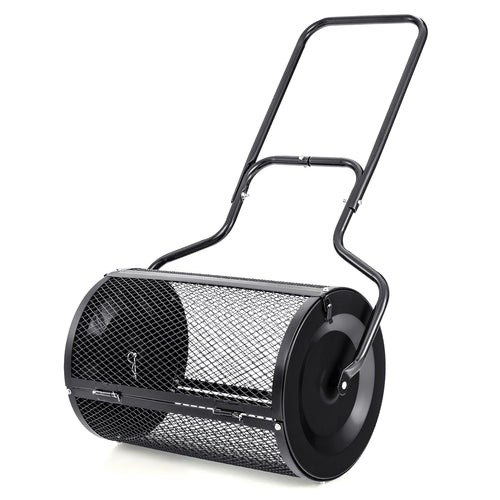 24” Peat Moss Spreader, U-Shape Handle, Black
