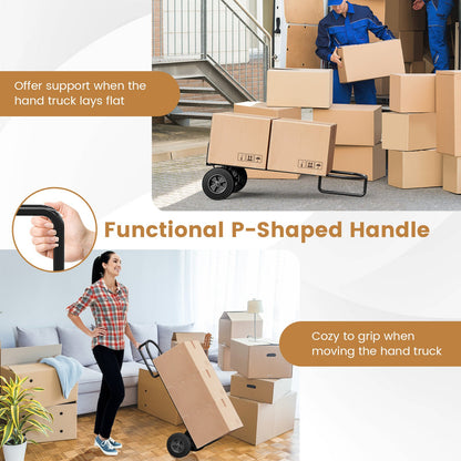 P-Handle Sack Truck with 10 Inch Wheels and Foldable Load Area, Black Garages at Gallery Canada