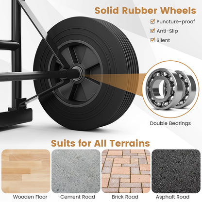 P-Handle Sack Truck with 10 Inch Wheels and Foldable Load Area, Black Garages at Gallery Canada