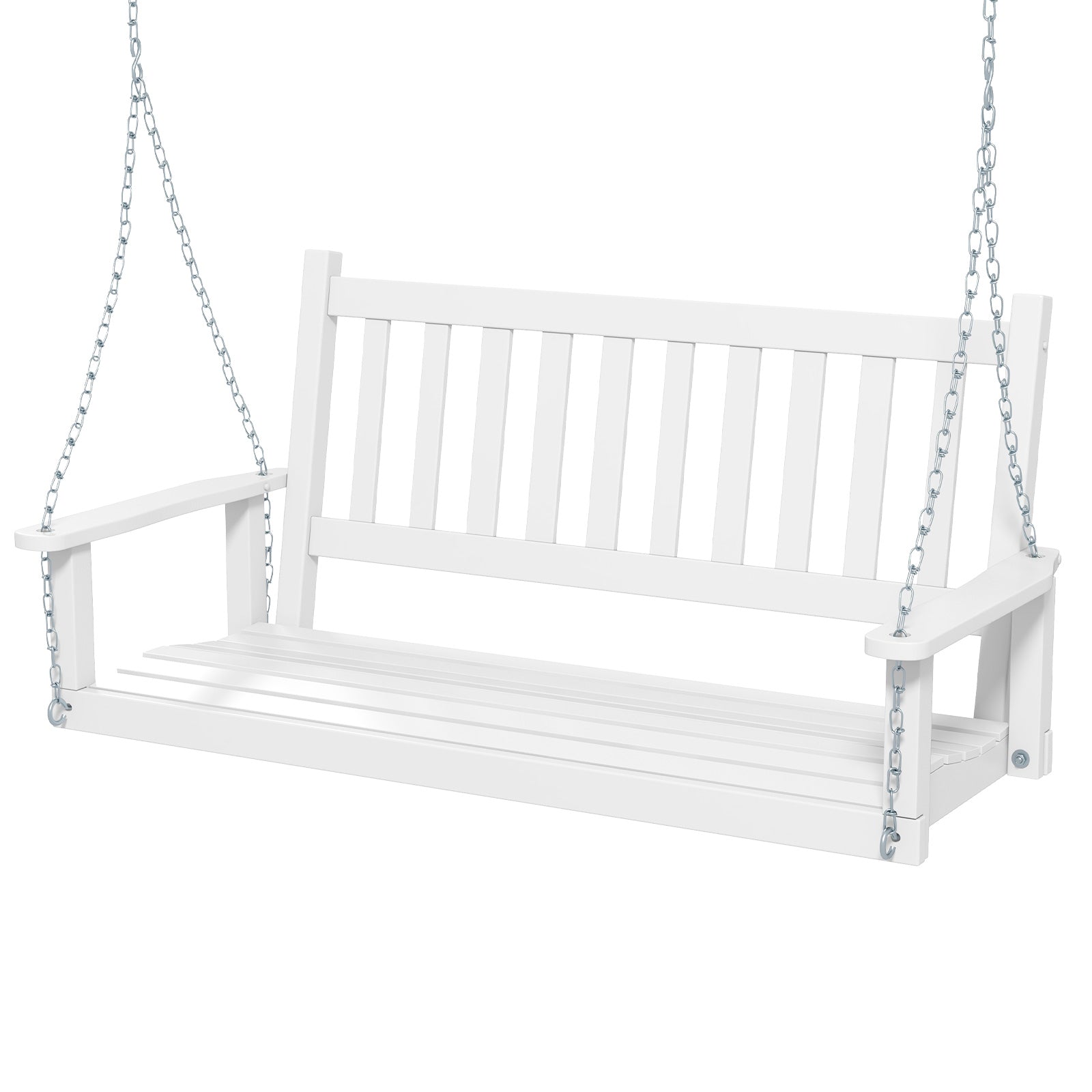 2-Person Wooden Outdoor Swing, 500 lbs Capacity, White Porch Swings White at Gallery Canada