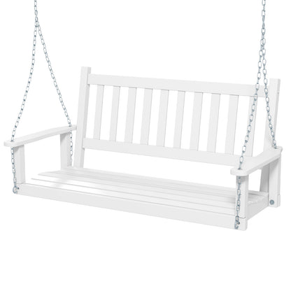 2-Person Wooden Outdoor Swing, 500 lbs Capacity, White Porch Swings White at Gallery Canada