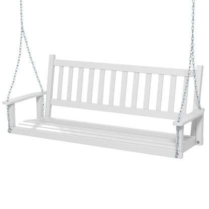 3-Person Wooden Outdoor Porch Swing with 800 lbs Weight Capacity, White Porch Swings White at Gallery Canada