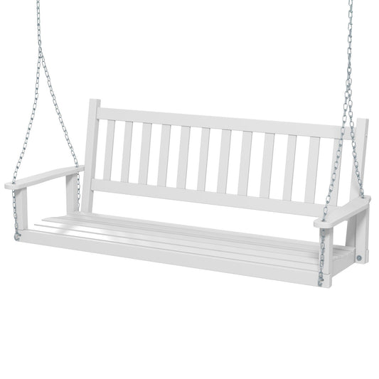 3-Person Wooden Outdoor Porch Swing with 800 lbs Weight Capacity, White - Gallery Canada