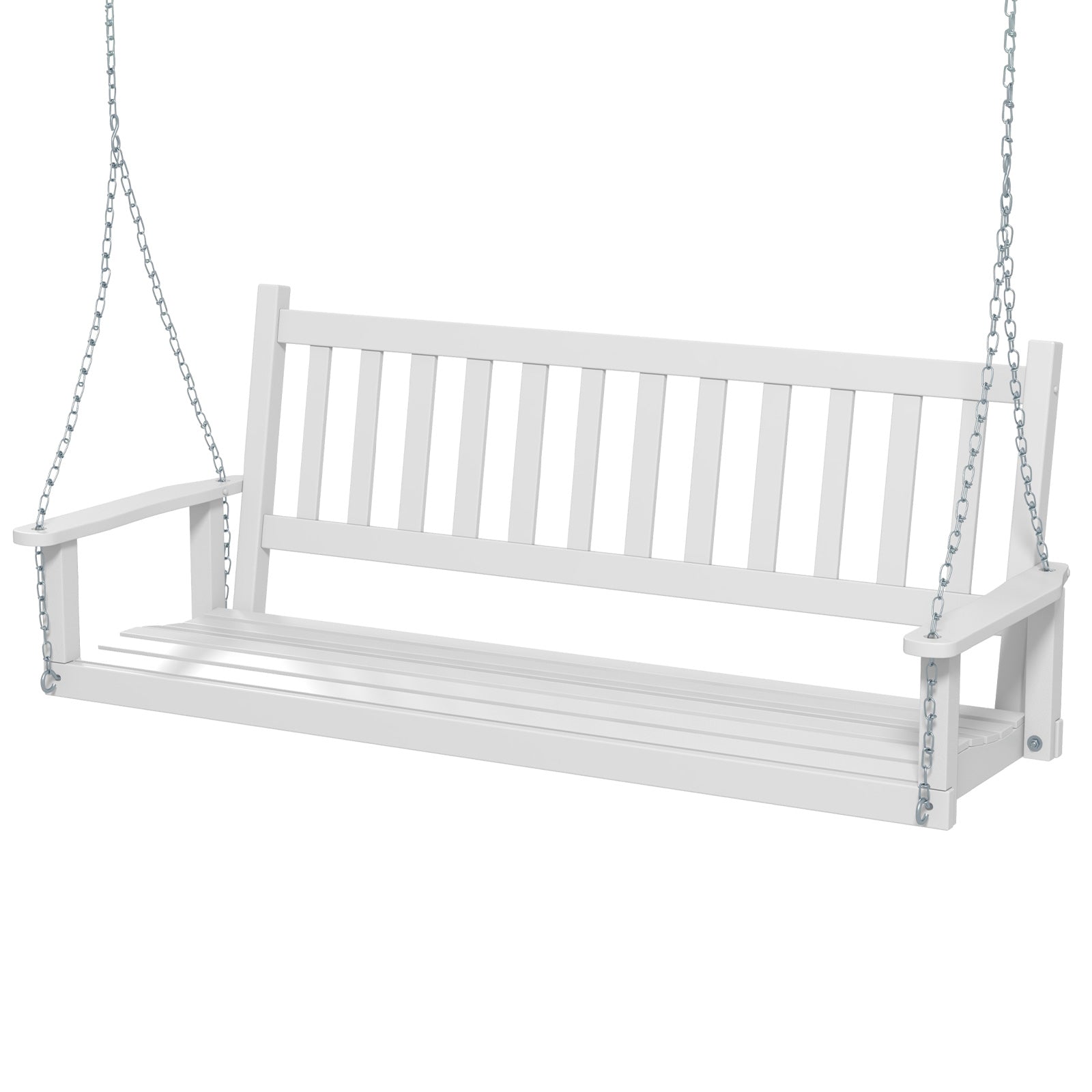 3-Person Wooden Outdoor Porch Swing, 800 lbs Weight Capacity, White Porch Swings White at Gallery Canada