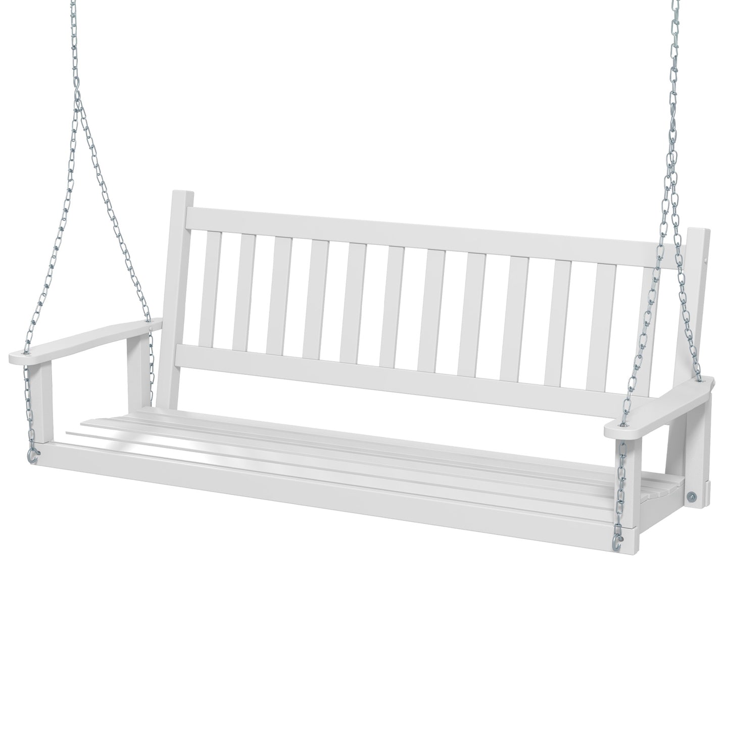 3-Person Wooden Outdoor Porch Swing, 800 lbs Weight Capacity, White Porch Swings White at Gallery Canada