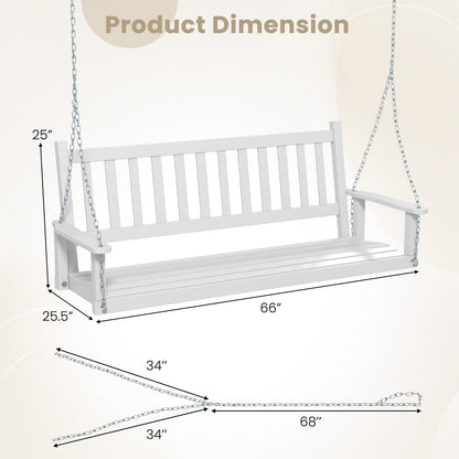 3-Person Wooden Outdoor Porch Swing with 800 lbs Weight Capacity, White Porch Swings at Gallery Canada