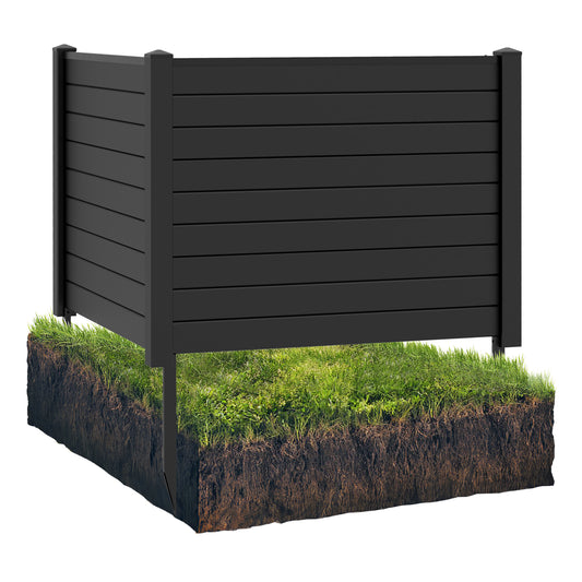 Outdoor PVC Privacy Screens Fence Panels with 20 Inch Long Stakes, Black Decorative Fencing & Flooring Black at Gallery Canada