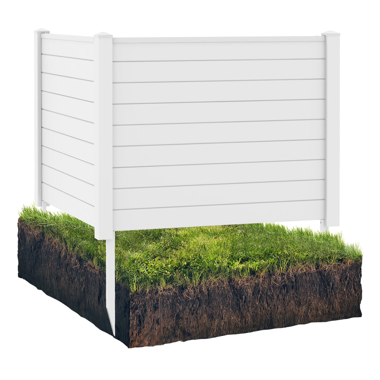 Outdoor PVC Air Conditioner Fence with 20 Inch Long Stakes, White Decorative Fencing & Flooring White at Gallery Canada