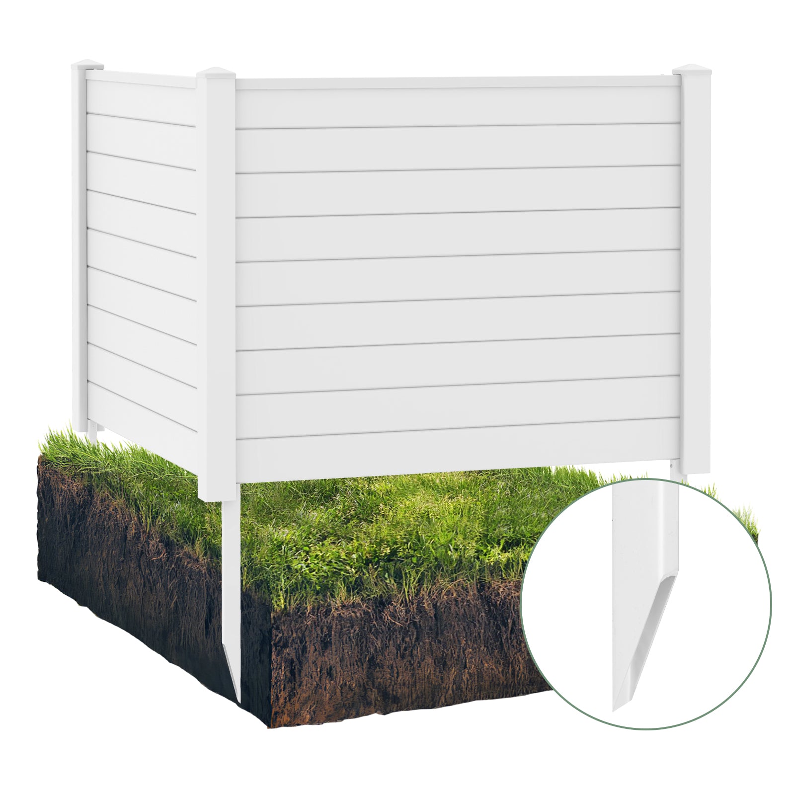 Outdoor PVC Air Conditioner Fence with 20 Inch Long Stakes, White Decorative Fencing & Flooring at Gallery Canada