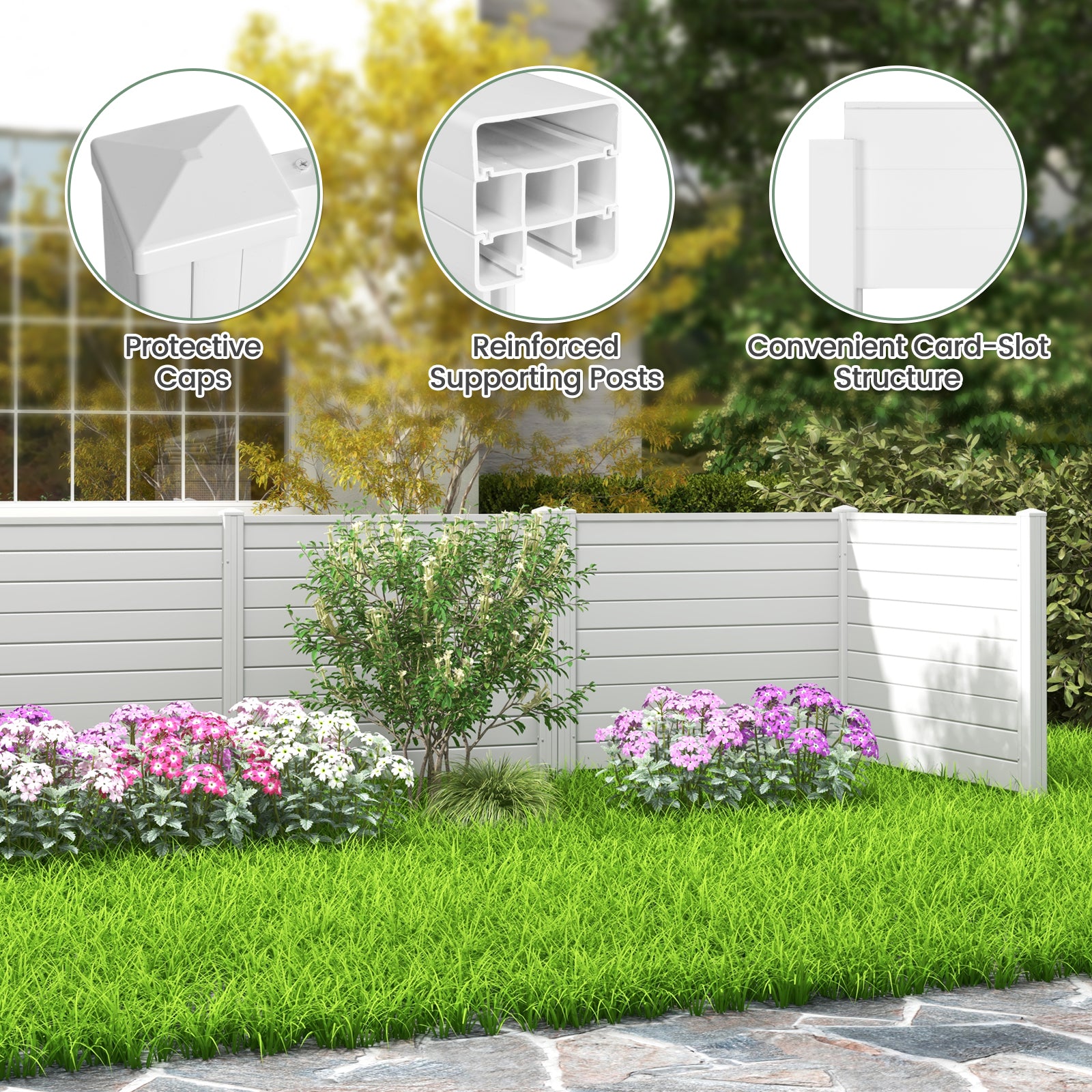 Outdoor PVC Air Conditioner Fence with 20 Inch Long Stakes, White Decorative Fencing & Flooring at Gallery Canada