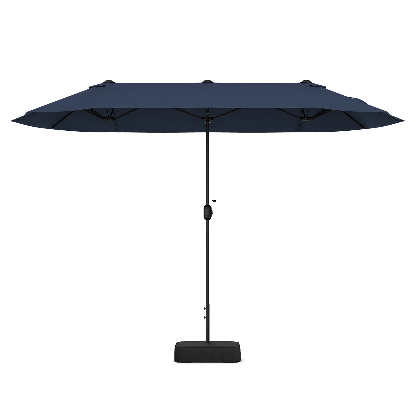 13 Feet Double-Sided Patio Twin Table Umbrella with Crank Handle, Navy Outdoor Umbrellas at Gallery Canada
