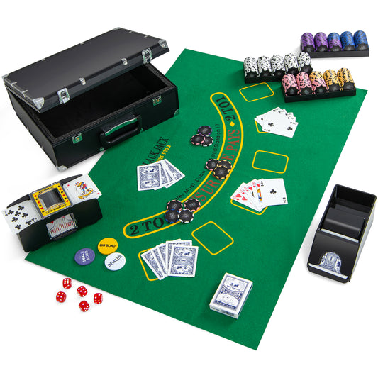 300 Poker Chips, 14 Gram, Casino Chip Set, Black Game Room Black at Gallery Canada