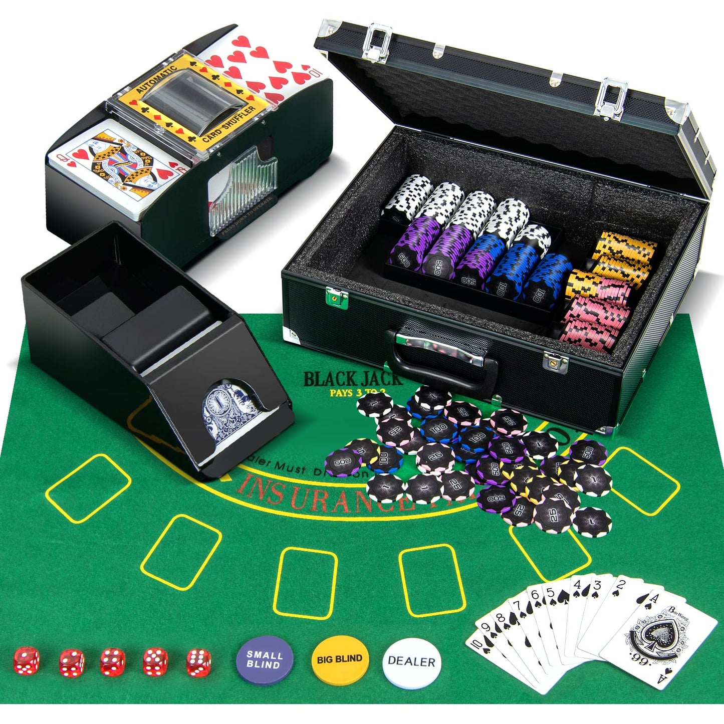 300 Poker Chips, 14 Gram, Casino Chip Set, Black Game Room at Gallery Canada