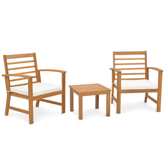 Outdoor Furniture Set, 3 Pieces, Soft Seat Cushions, White Patio Conversation Sets White at Gallery Canada
