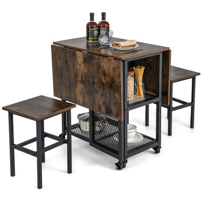 Drop Leaf Expandable Dining Table, Brown