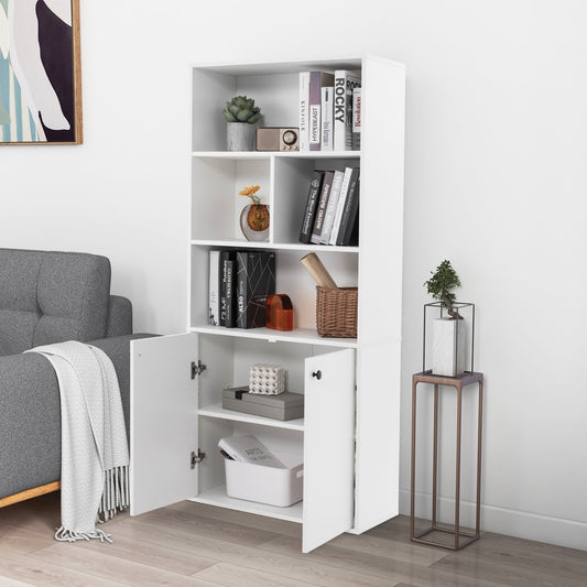 5-Tier Freestanding Bookcase with Open Cubes and Adjustable Shelf, White - Gallery Canada