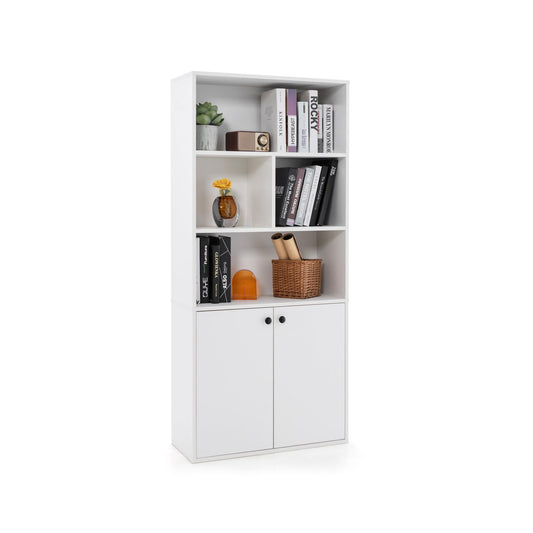 5-Tier Freestanding Bookcase with Open Cubes and Adjustable Shelf, White