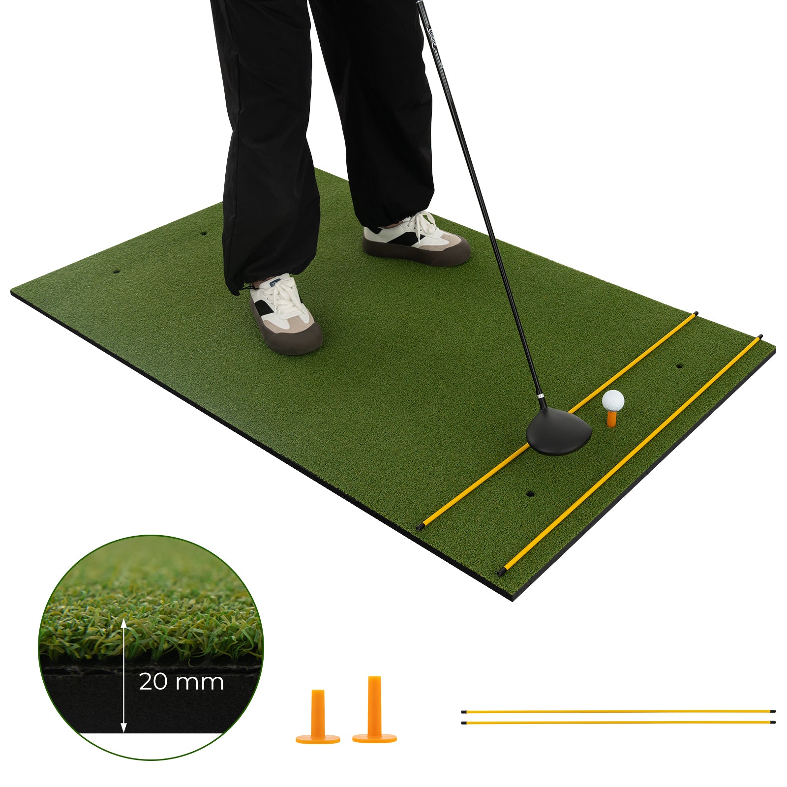 5 x 3 ft Artificial Turf Grass Practice Mat for Indoors and Outdoors-20mm, Green Golf at Gallery Canada