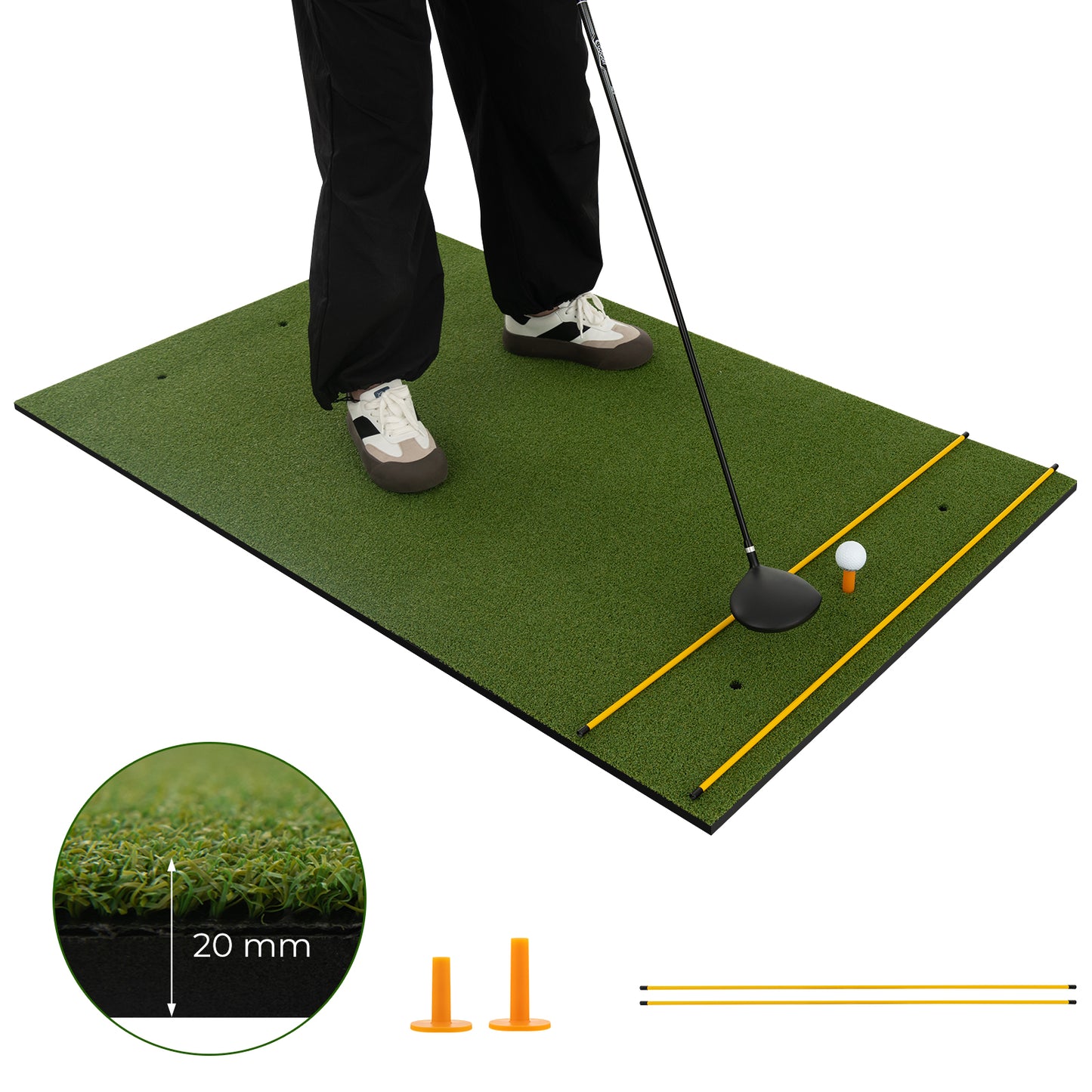 5 x 3 ft Artificial Turf Grass Practice Mat for Indoors and Outdoors-20mm, Green Golf at Gallery Canada