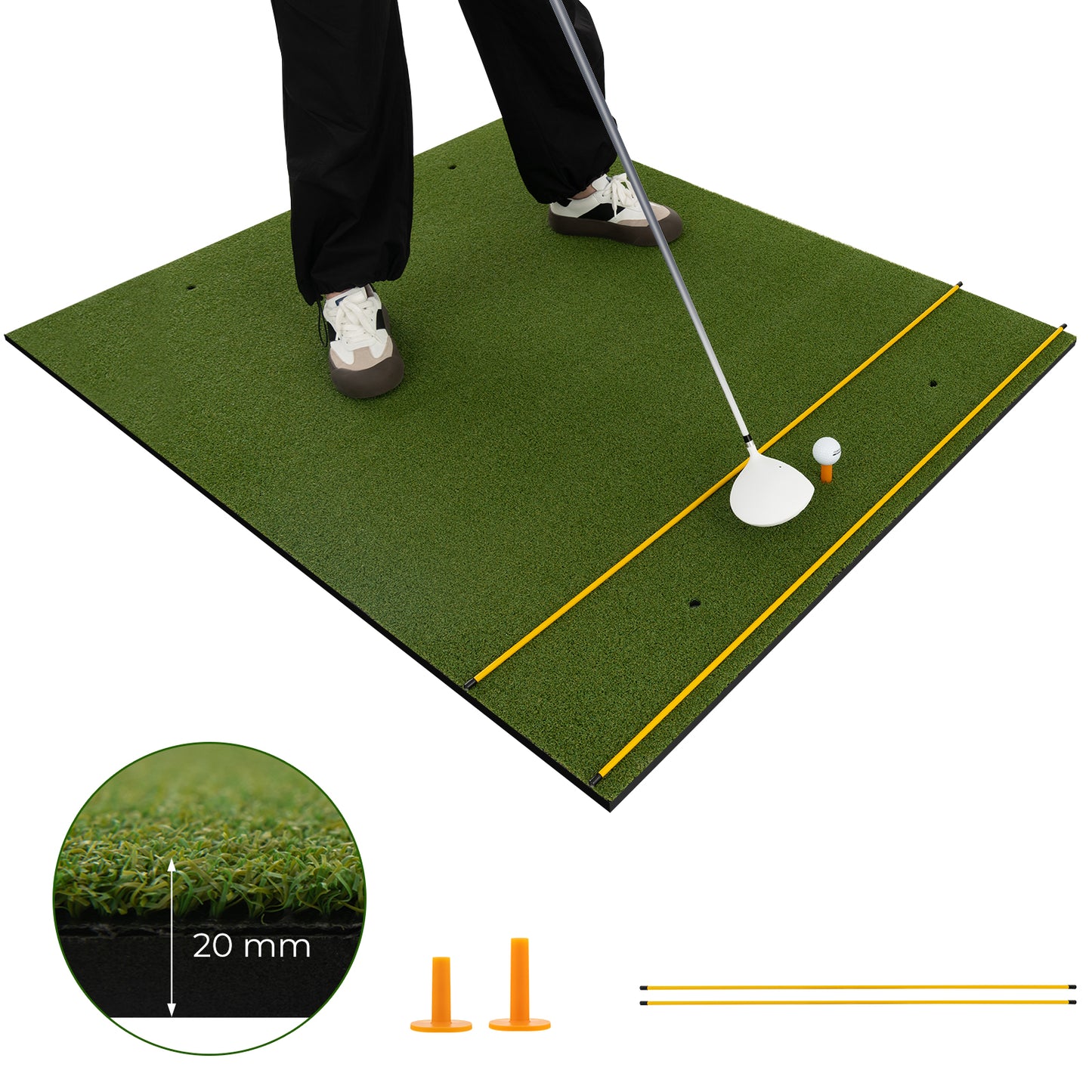 Artificial Turf Golf Practice Mat, 20mm, Includes Tees and Sticks, Green Golf Green at Gallery Canada