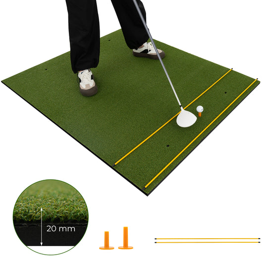 Artificial Turf Golf Practice Mat, 20mm, Includes Tees and Sticks, Green