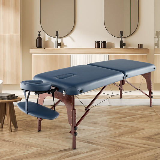 Portable Folding Massage Table with Carrying Case, Navy - Gallery Canada