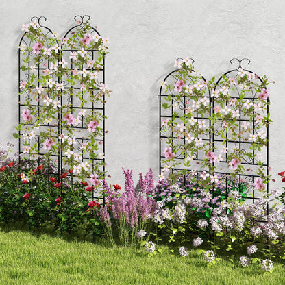 2 Pack Metal Garden Trellis for Climbing Plants, Black Decorative Fencing & Flooring at Gallery Canada