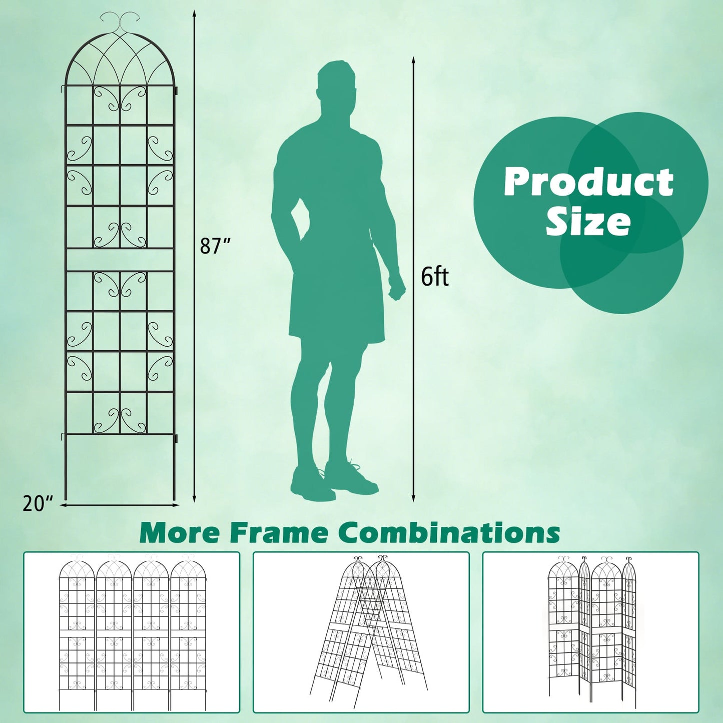 2 Pack Metal Garden Trellis for Climbing Plants, Black Decorative Fencing & Flooring at Gallery Canada