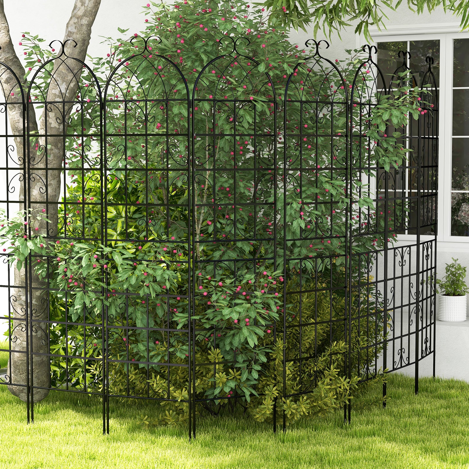 2 Pack Metal Garden Trellis for Climbing Plants, Black Decorative Fencing & Flooring at Gallery Canada