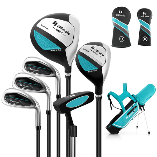 Junior Complete Golf Club Set with Stand Bag Rain Hood, Blue - Gallery Canada