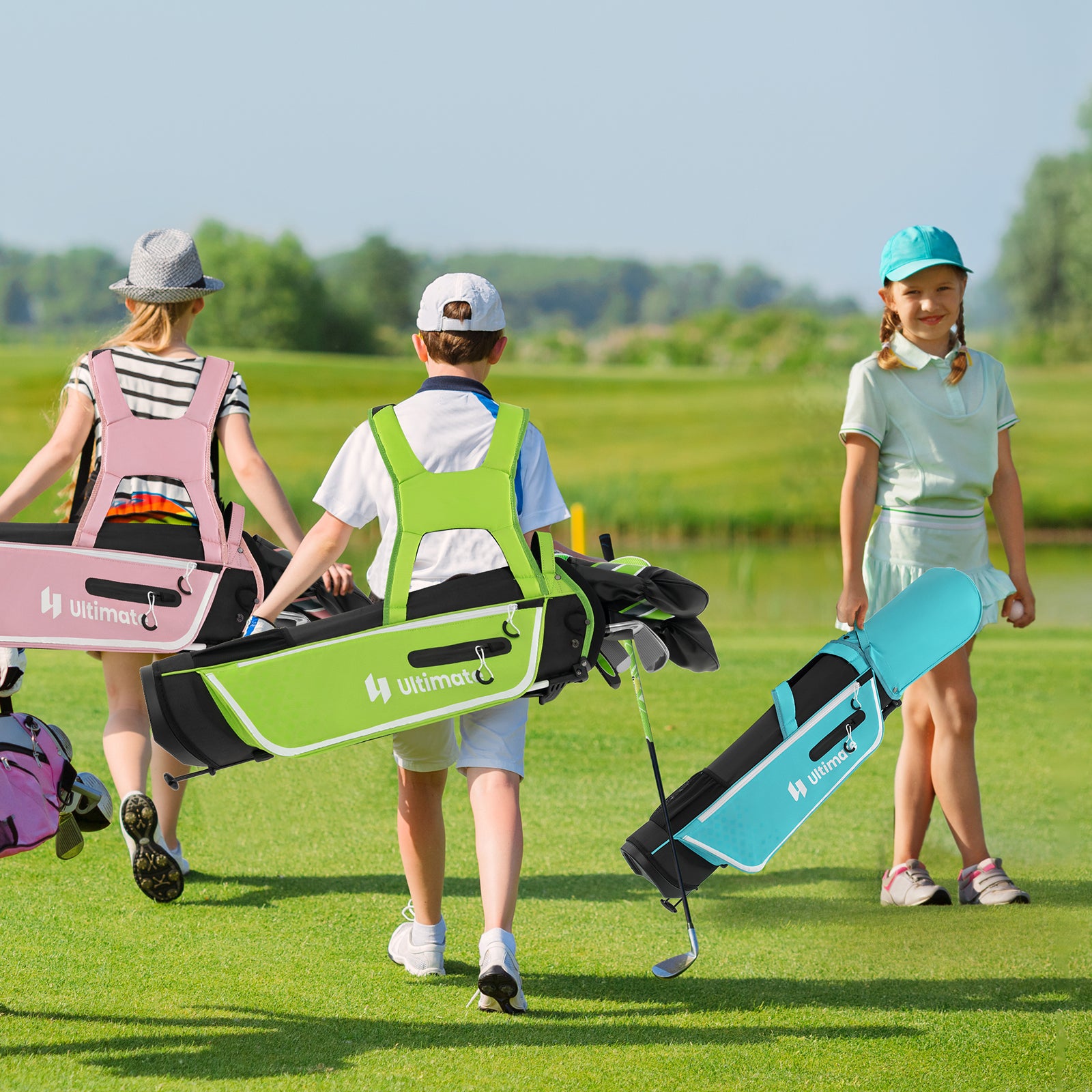Junior Complete Golf Club Set With Stand Bag Rain Hood, Green Golf at Gallery Canada