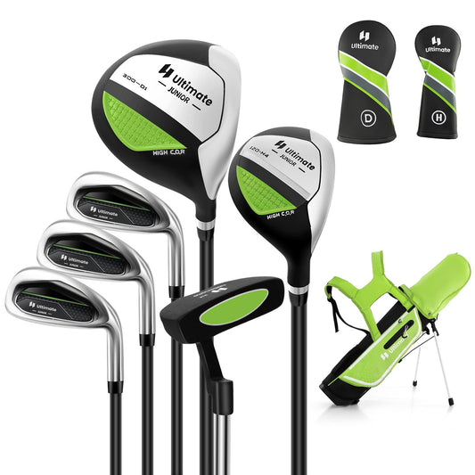 Junior Complete Golf Club Set with Stand Bag Rain Hood, Green - Gallery Canada