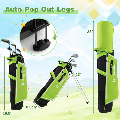 Junior Complete Golf Club Set With Stand Bag Rain Hood, Green Golf at Gallery Canada
